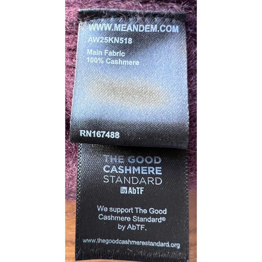ME+EM 100% Cashmere Jumper Sweater XS Burgundy Mock Neck Pullover - Picture 7 of 9